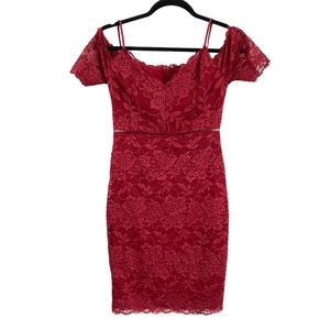 Lulus burgundy lace dress XS